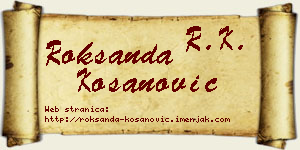 Roksanda Kosanović vizit kartica